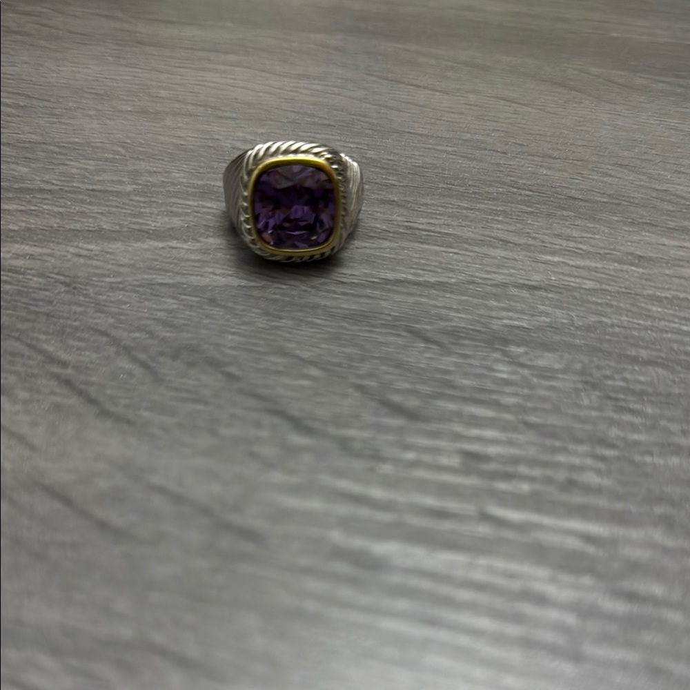 Silver Ring with Purple Gemstone